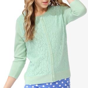 Forever 21 Green Lace Cardigan